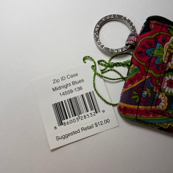 Vera Bradley Midnight Blues Floral Print Zip ID Case NWT - Picture 2 of 4